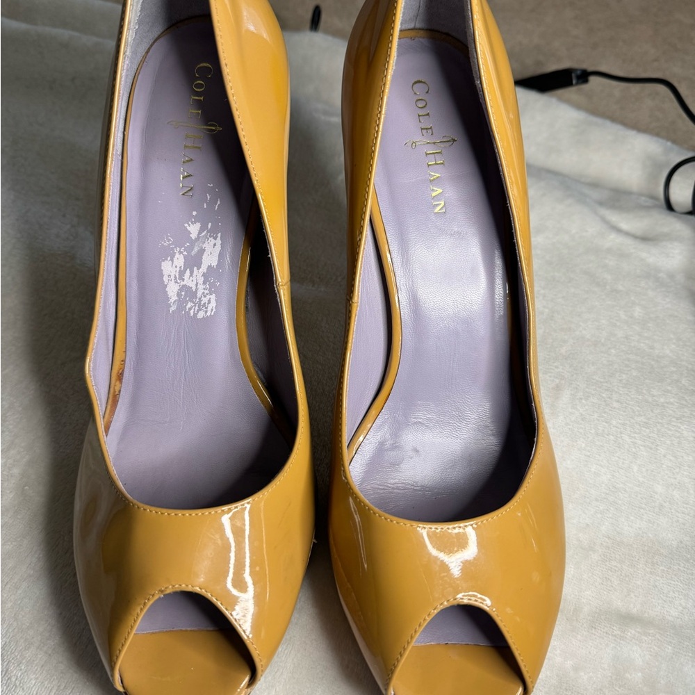 Cole Haan Women's Yellow Peep Toe Heels